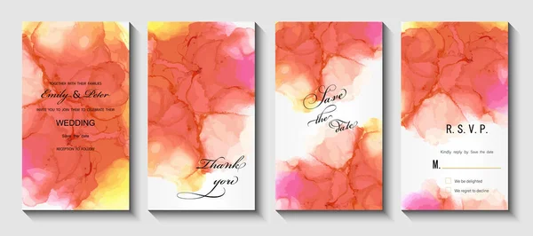 Set Watercolor Cards Abstract Background Vector Illustration — Stockvector