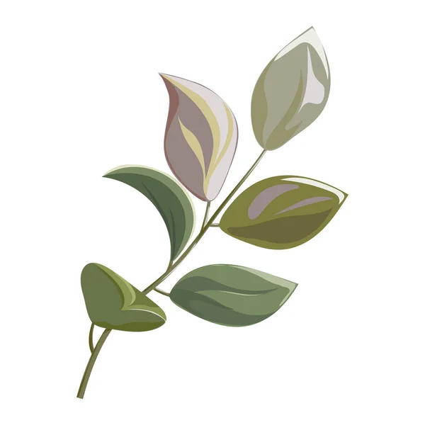 Leaves Green Yellow Flowers Vector Illustration Graphic Design — Stok Vektör