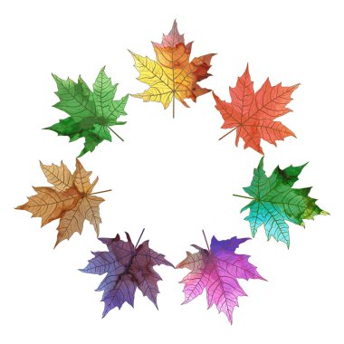 sonbahar yaprakları beyaz arkaplanda izole