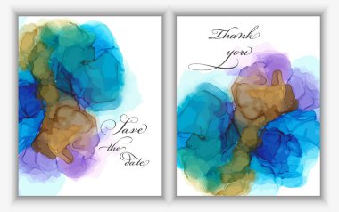 Suluboya el çizimi mürekkep çizimi. Renkli çiçeklerle soyut arkaplan.