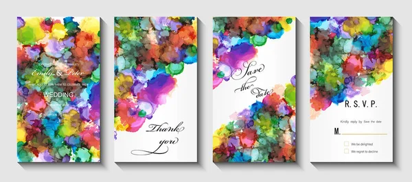 Set Watercolor Cards Abstract Background Vector Illustration — Vector de stock
