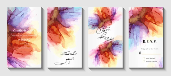 Set Watercolor Cards Abstract Background — Stockvector