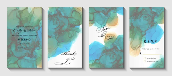 Set Abstract Watercolor Cards Vector Illustration — Image vectorielle