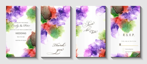Set Watercolor Banners Abstract Flowers Vector Illustration — Stockvektor