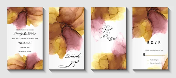 Beautiful Hand Drawn Colorful Watercolor Background Set Cards Tropical Leaves — Stockvektor
