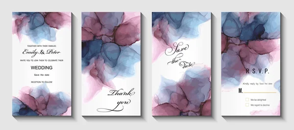 Set Watercolor Templates Vector Illustration Modern Hand Drawn Floral Elements — 스톡 벡터