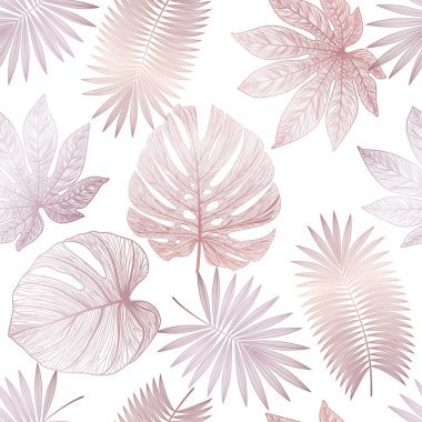 Tropikal yapraklar pürüzsüz. vektör illüstrasyonu