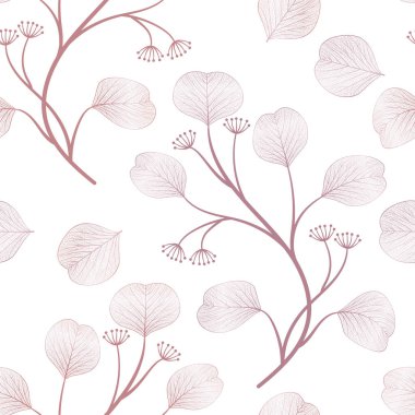 Kusursuz desenli, elle çizilmiş çiçekler. vektör illüstrasyonu