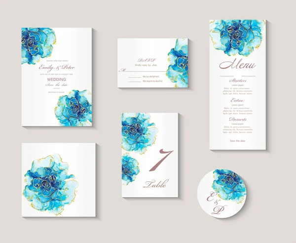 Set Cards Templates Flowers Leaves Butterfly Flower Tropical Palm Leaf — Image vectorielle
