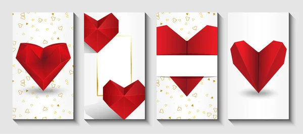 Valentýn Pozadí Srdcem Červeným Srdcem — Stockový vektor