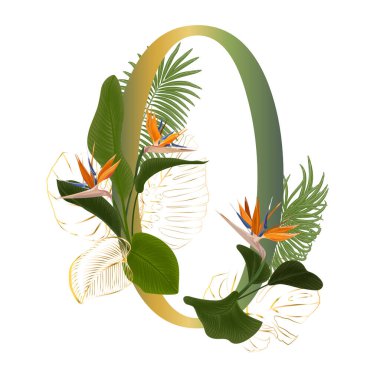 Çiçek alfabesi. Düğün davetiyeleri, tebrik kartları, doğum günü kartı, logo, poster diğer fikirler. Vektör illüstrasyonu.