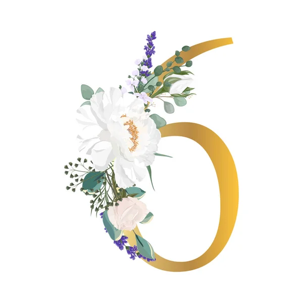 Květinová Abeceda Svatební Pozvánky Přání Narozeninám Logo Plakát Dalšími Nápady — Stockový vektor