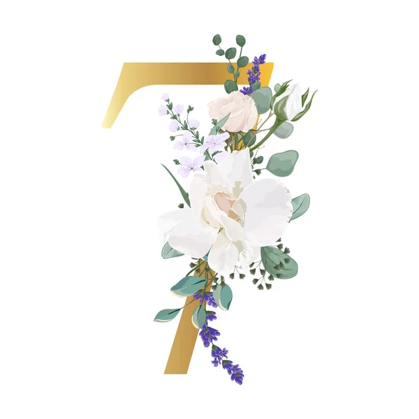 Floral Alphabet Wedding Invitations Greeting Card Birthday Logo Poster Other — Stock vektor