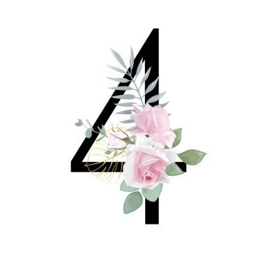 Çiçek alfabesi. Düğün davetiyeleri, tebrik kartları, doğum günü, logo, poster diğer fikirler. Vektör illüstrasyonu.