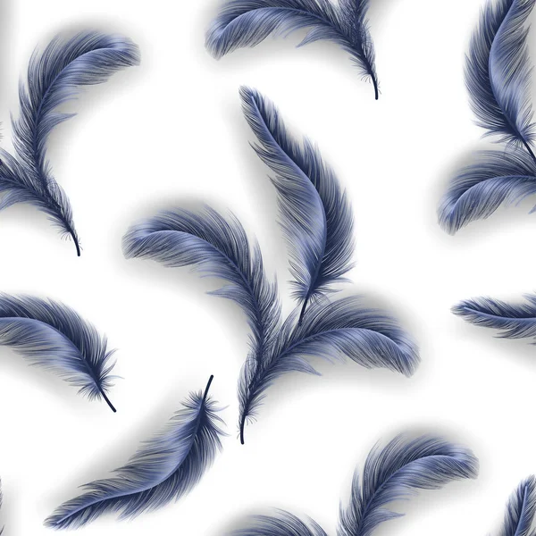 Beautiful Feather Pattern White Background Top View — Stockvector