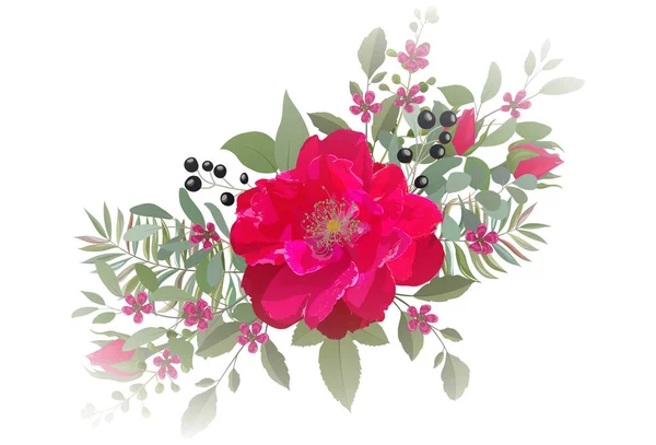 Beautiful Floral Wreath Vector Illustration — Διανυσματικό Αρχείο
