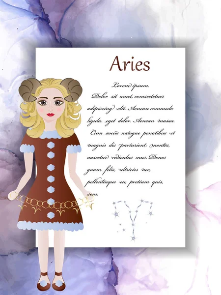 Zodiac Horoscope Astrological Card Signs Chibi Style Vector Illustration — Vector de stock