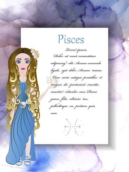 Zodiac Horoscope Astrological Card Signs Chibi Style Vector Illustration — Vector de stock