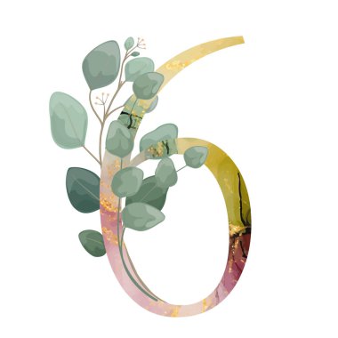 Çiçek alfabesi. Düğün davetiyeleri, tebrik kartları, doğum günü, logo, poster diğer fikirler. Vektör illüstrasyonu.