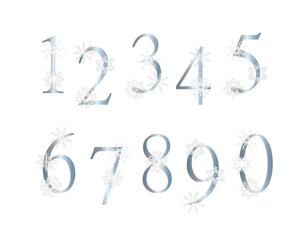 Alphabet Winter Style Letter Snowflakes Vector Illustration — Vector de stock