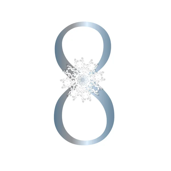 Alphabet Winter Style Letter Snowflakes Vector Illustration — Stockvector