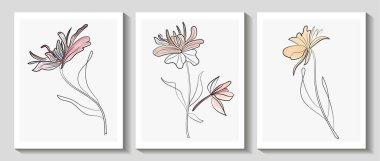 set of vector illustrations of tropical plants.
