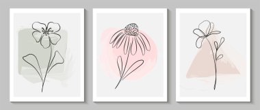 Üzerinde el çizimi çiçekler olan güzel bir düğün davetiyesi çizimi.