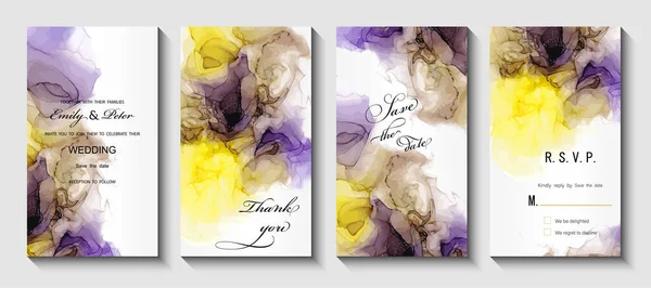 Watercolor Hand Drawn Ink Illustration Abstract Background Marble Floral Elements — Stockvektor