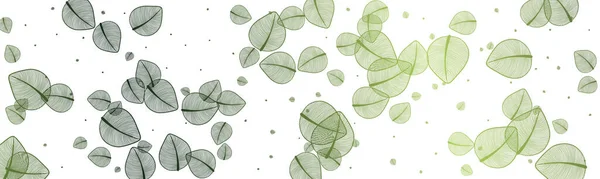 Aquarela Ilustração Desenhada Mão Folhas Verdes Folhas Isoladas Fundo Branco — Vetor de Stock