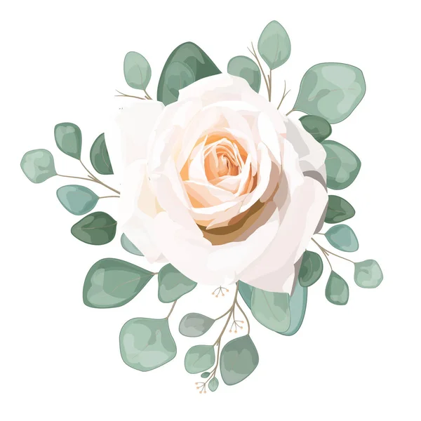 Aquarell Blumenmuster Mit Rosen Und Blättern Vektorillustration — Stockvektor