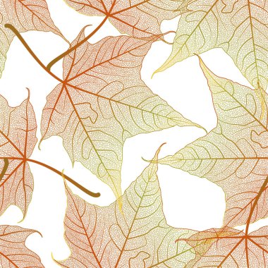 sonbahar yaprakları seamless modeli. vektör çizim