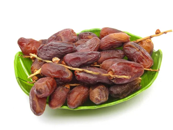 Dates Plate White Background — Stock Photo, Image