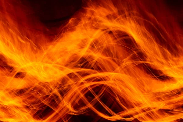 Red Orange Fire Flame Waves Black Background — Foto Stock