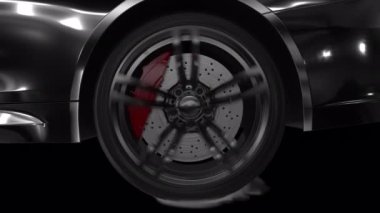 Alfa kanallı dumanlı spor arabalı drift araba.