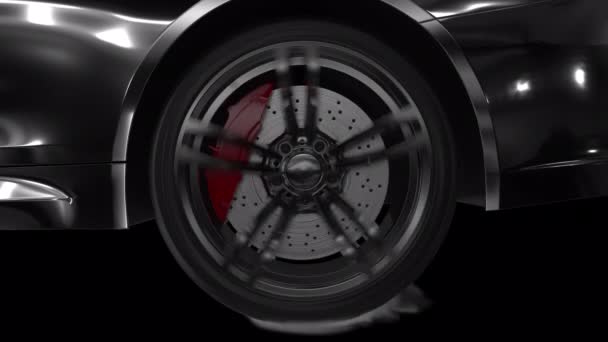 Drift coche con humo coches deportivos con canal alfa — Vídeos de Stock