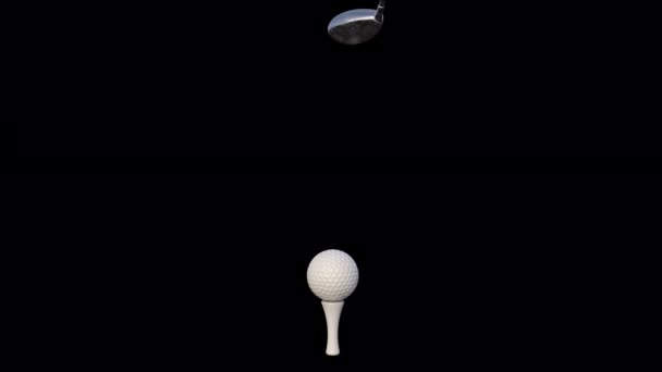 3D-Rendering Golf Putter und Golfball auf einem Gestell mit Alphakanal — Stockvideo