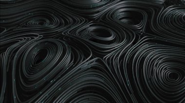 Çalışan matris kodu ile Siyah topoğrafik çizgileri 3d render