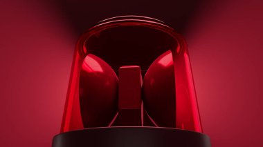 3D kırmızı acil durum göstericisini ses lambası ile görüntüle