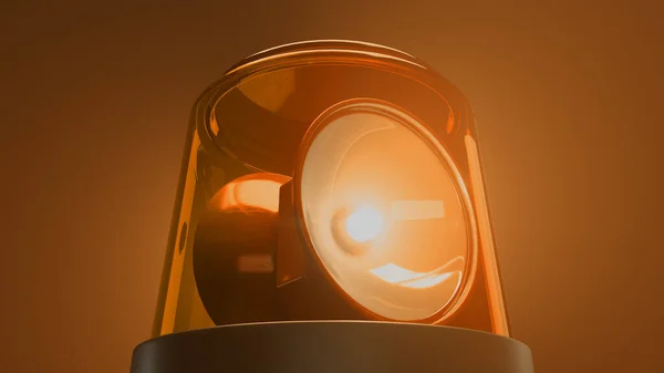 3d maken Oranje noodflasher met volume licht — Stockfoto