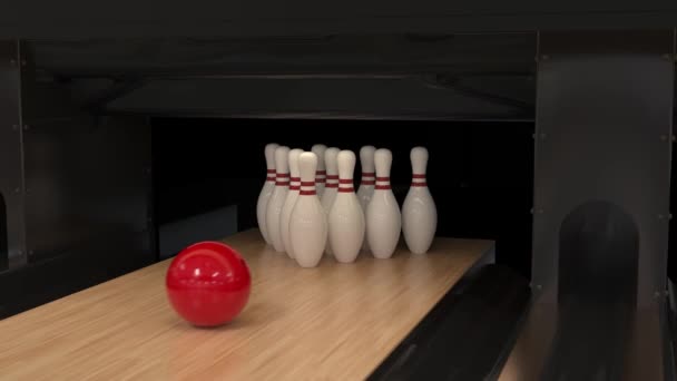 Bowling Strike in slow motion — Stock Video