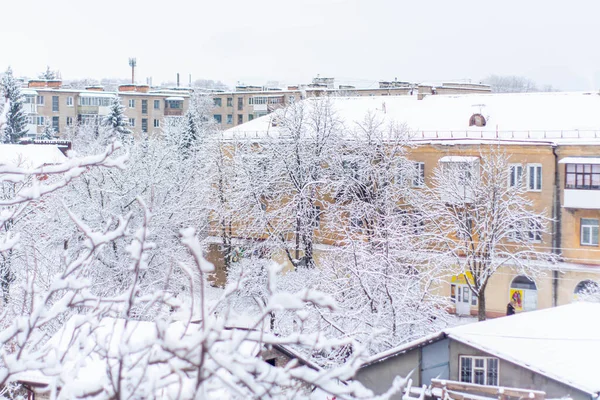 Beautiful Winter Lot White Snow Winter Ukraine Ukraine City Izium — стоковое фото