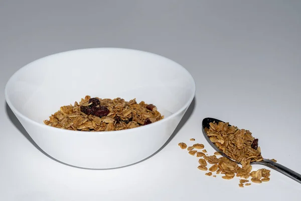 Muesli Granola Healthy Meal White Background Healthy Food — Stock Photo, Image