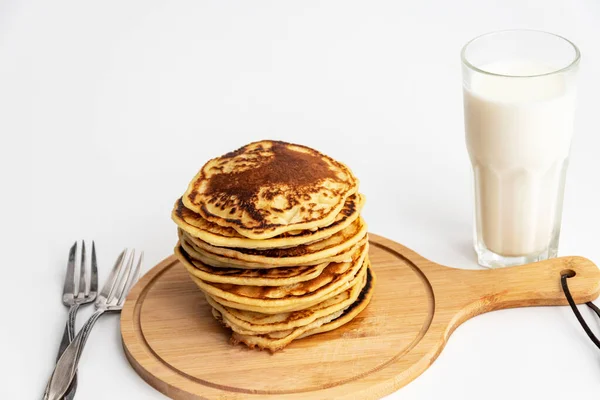 Pancakes Isolated White Background Stack Pancakes Breakfast Concept — Stockfoto