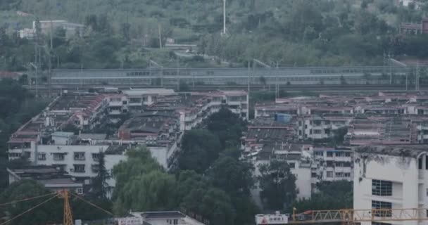 Contaminación del aire, Vista ciudad — Vídeo de stock