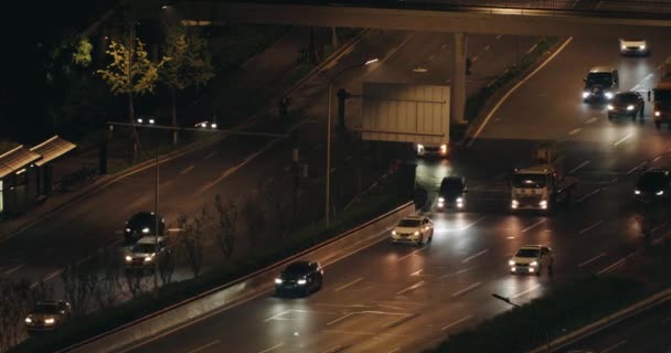 Ночной светофор — стоковое видео
