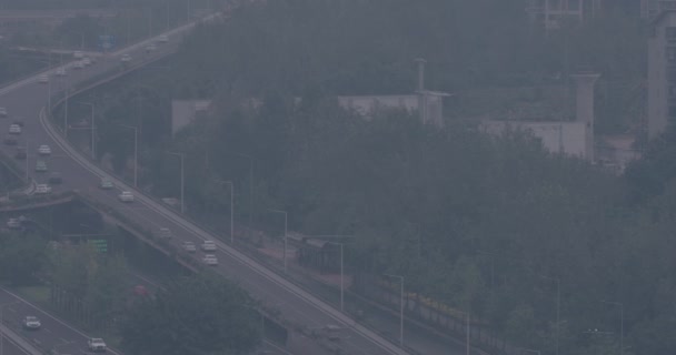 Zanieczyszczenie powietrza, widok na miasto — Wideo stockowe