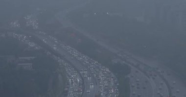 Chengdu 'da trafik çok yoğun. Çin. 9 Ekim 2021