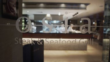 Michelin yıldızlı restoran, Osia. Singapur. 23 Eylül 2017