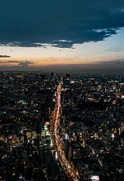 Tokyo, Japonya 'nın gece manzarası. 5 Ocak 2014