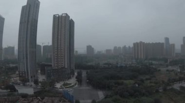 Chengdu, Çin 'deki apartmanın havadan görünüşü, 14 Ekim 2021